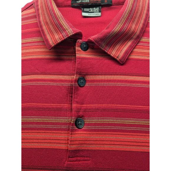 Nike Tiger Woods Collection Polo Shirt Mens Large Red Short Sleeve Dri-Fit Golf - Picture 3 of 9